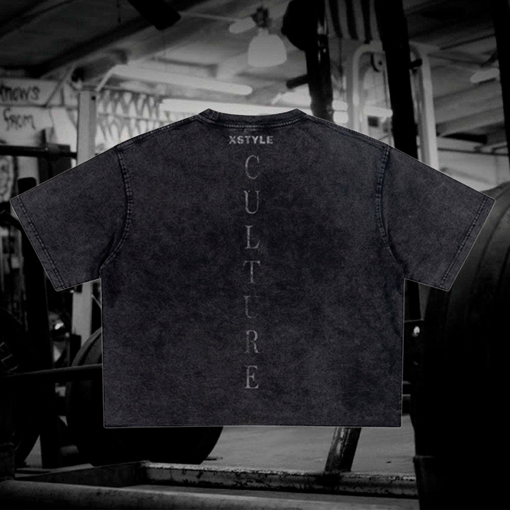 Cropped snow SKULL CULTURE T-shirt